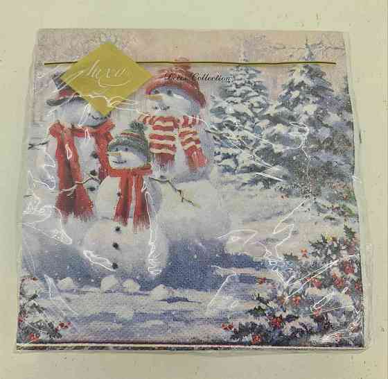 Серветка для декупажу ЗЗхЗЗ 20шт Родина сніговиків (1 пач.) Харків