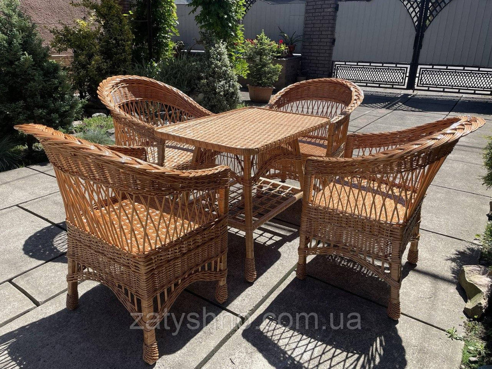 Комплект плетених меблів з лози з кріслами Київ - фото 4