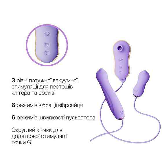 Набор 3в1 Zalo – UNICORN Set Violet, виброяйцо, пульсатор, вакуумный стимулятор Sex Aura Киев