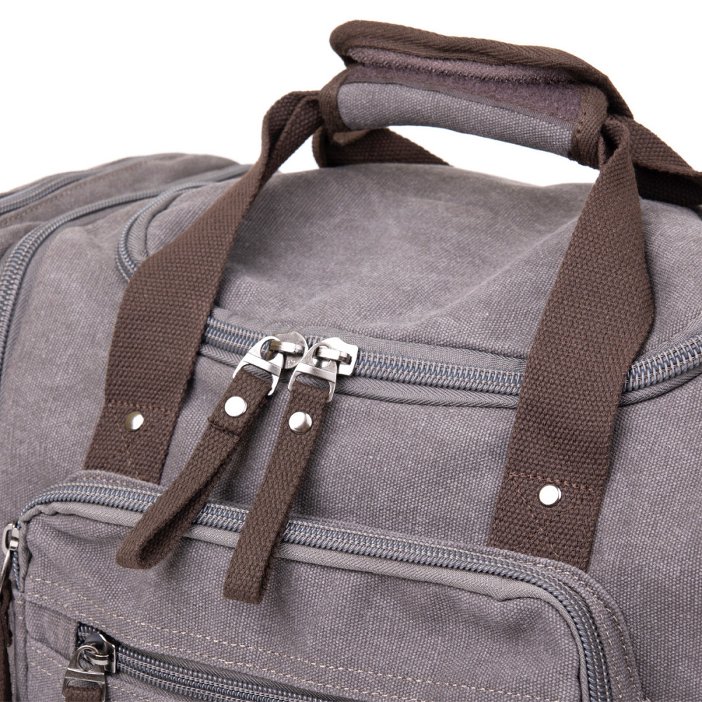 Дорожня сумка текстильна Vintage 20665 Сіра Київ - фото 5