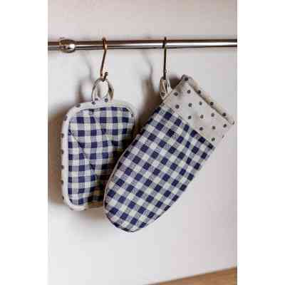 Кухонная прихватка Прованс Набор рукавица 29х15 и прихватка 15х20 Синяя клетка Синяя клетка (035696) Винница