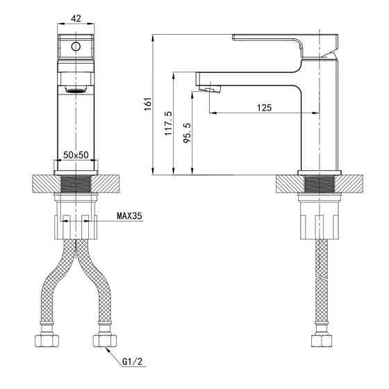 Смеситель для умывальника Mixxus Premium Dante 001 Nut MI6787 Харьков