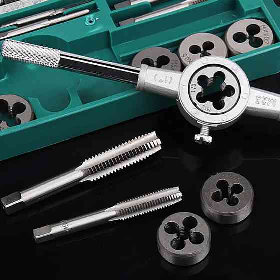 Набір мітчиків і плашок, 20 шт, у кейсі / Плашки для нарізання різьби / Плашки / Мітчики Київ