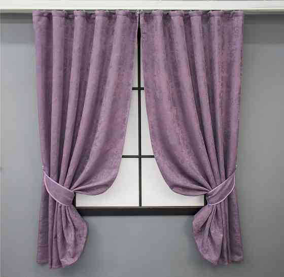 Комплект коротких штор VR-Textil Жакард Sultan XO № 1145ш Фіолетовий 130х170 см 2 шт (35-0236) Київ