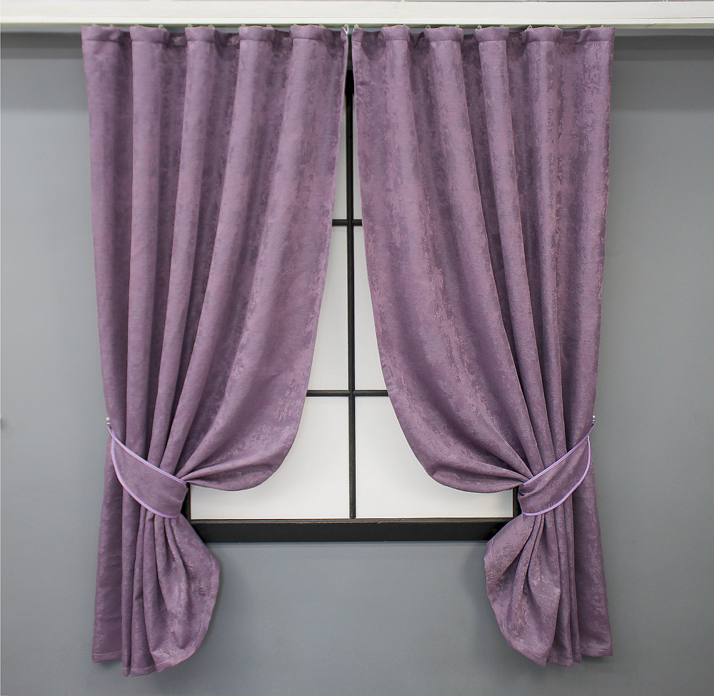 Комплект коротких штор VR-Textil Жаккард Sultan XO № 1145ш Фиолетовый 130х170 см 2 шт (35-0236) Киев - изображение 1