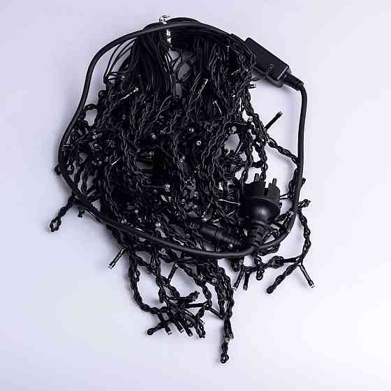 Гирлянда бахрома 12 м, 200 LED, чорний провід, мультиколор Київ