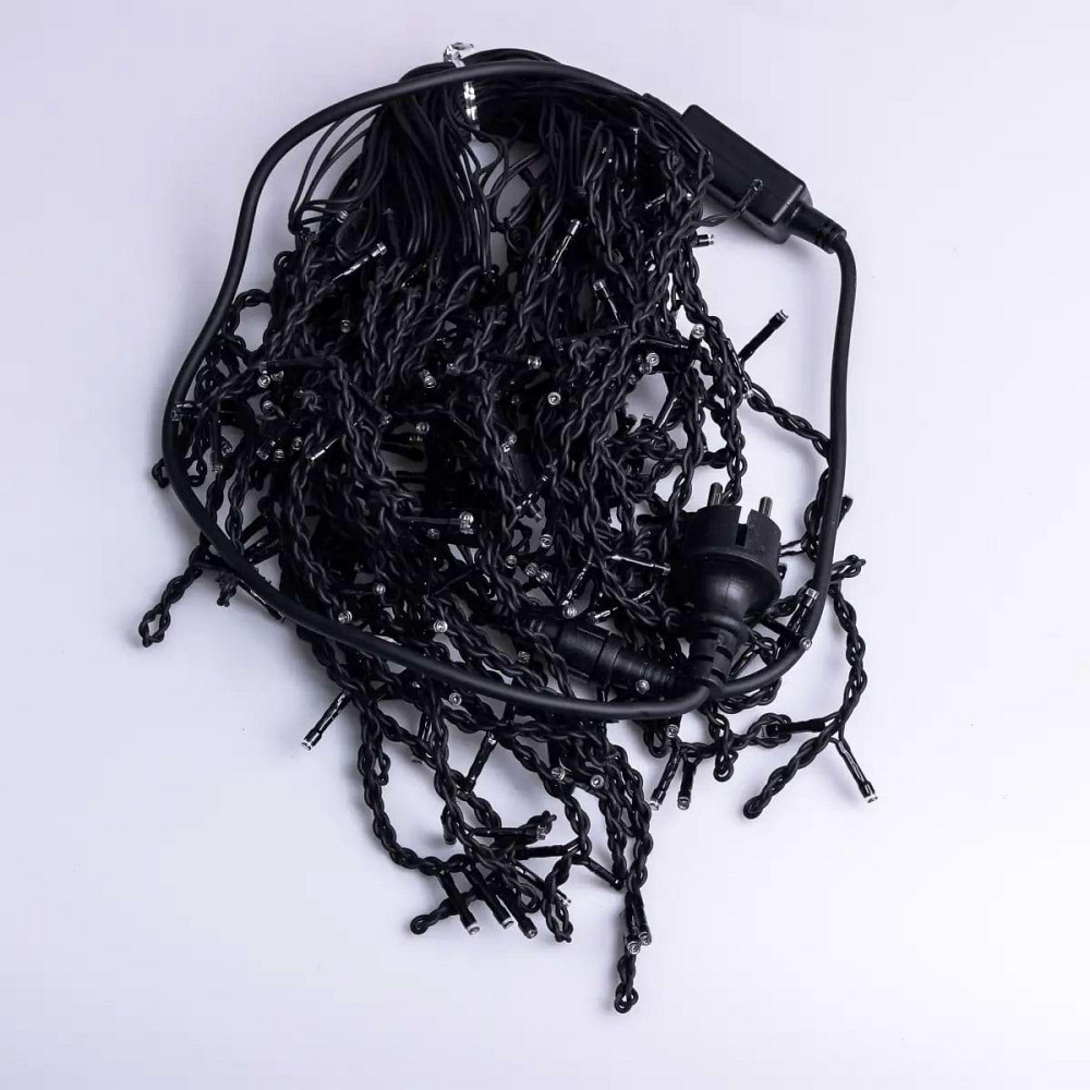 Гирлянда бахрома 12 м, 200 LED, чорний провід, мультиколор Київ - фото 6