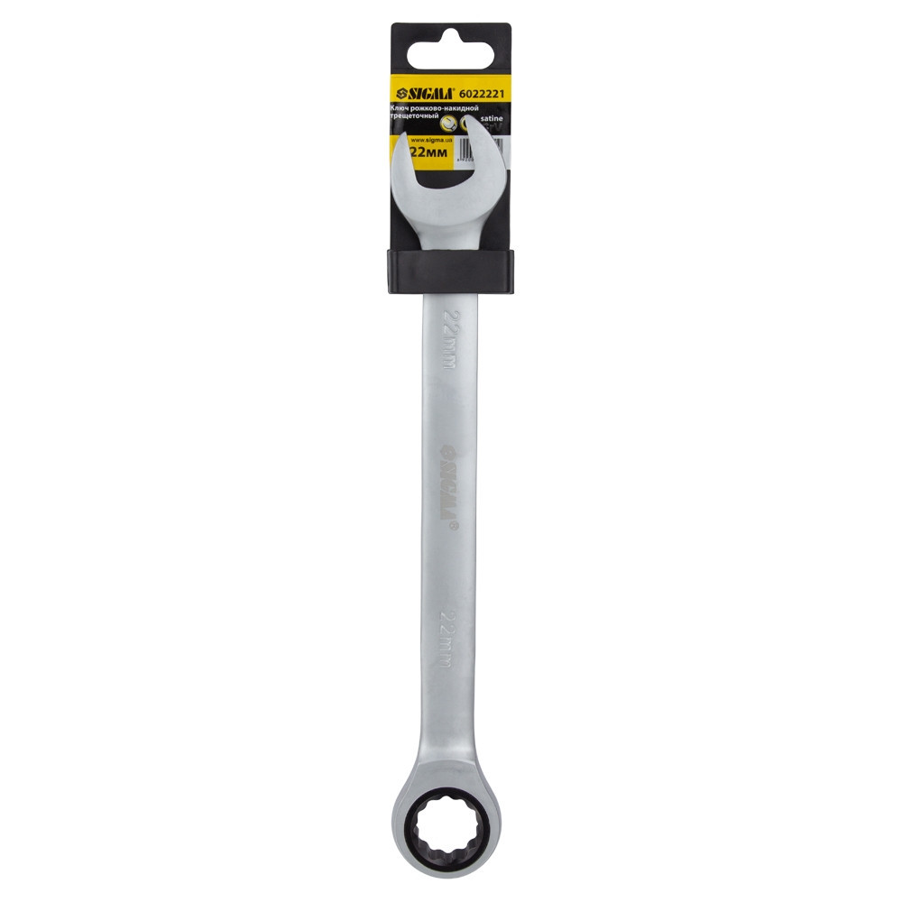 Ключ рожково-накидной трещоточный 22мм CrV SIGMA (6022221) Киев - изображение 6