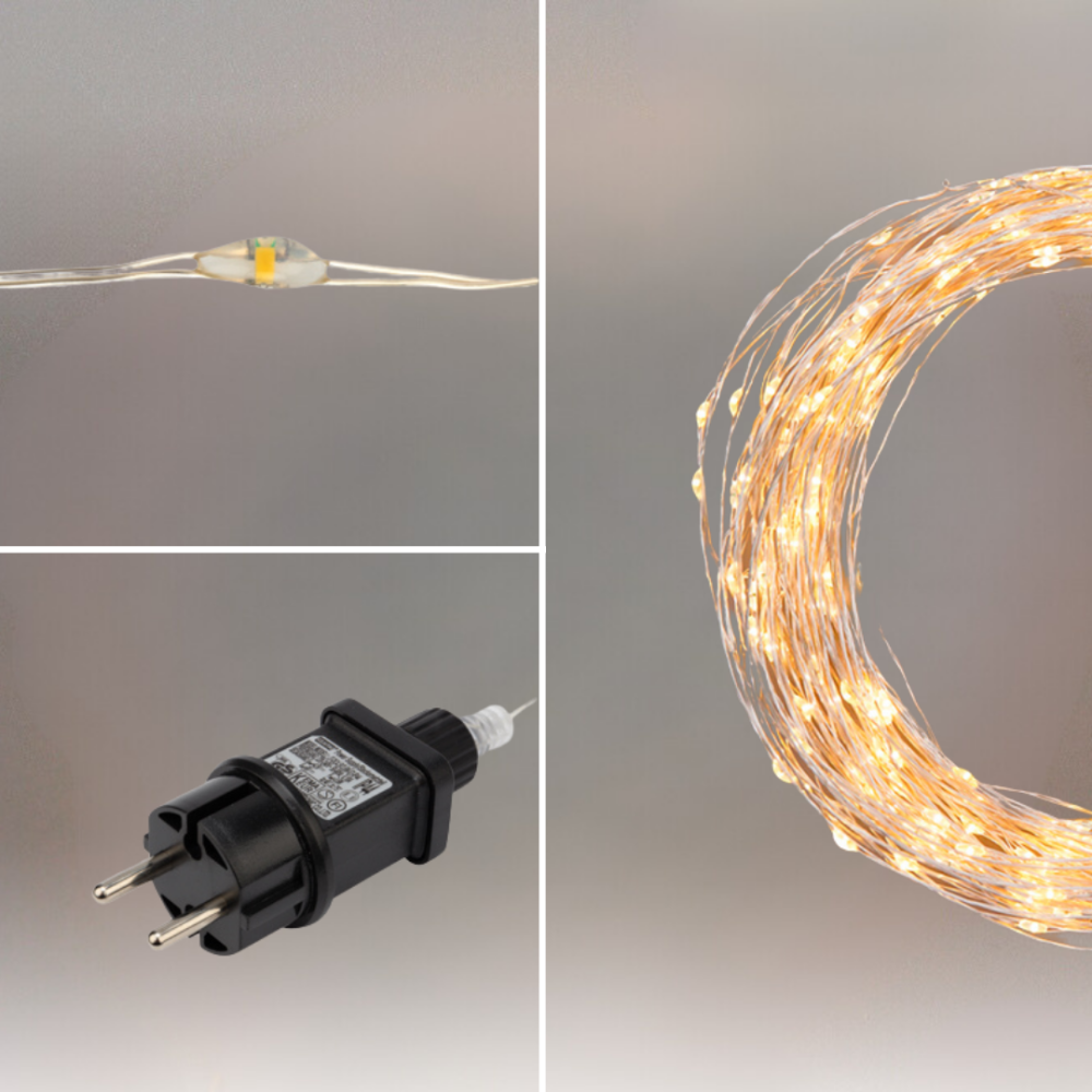 Гірлянда роса 10 метрів гірлянда капля роси з режимами 100 лед гірлянда на пульті вулична гірлянда 220в тепло біла Київ - фото 5