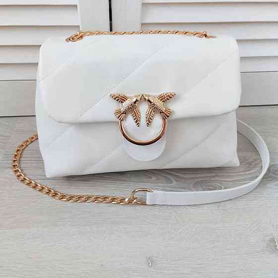 Брендовая женская сумка. Женская белая сумка маленькая через плечо. 873 Киев