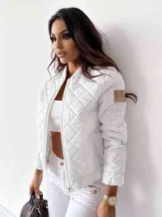 Жіноча коротка стьобана куртка без капюшона плащівка з водовідштовхувальним просоченням з утепленням силікон Білий, 50/52 Одеса