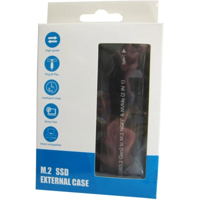 Карман внешний Dynamode M.2 SSD NVMe/SATA combo USB3.2 GEN2 Type-C aluminium black (DM-CAD-SSD10) Винница - изображение 8