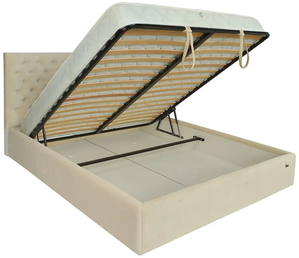 Кровать Двуспальная Cambridge Comfort 160 х 190 см Кордрой 231 С подъемным механизмом и нишей для белья Бежевый Киев - изображение 4