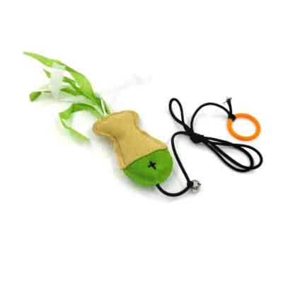 Игрушка для кошек Hippie Pet Рыбка с бечевкой зеленая 10 см (HIPCT22034) Винница