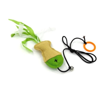 Іграшка для котів Hippie Pet Рибка з мотузкою зелена 10 см (HIPCT22034) Вінниця - фото 1