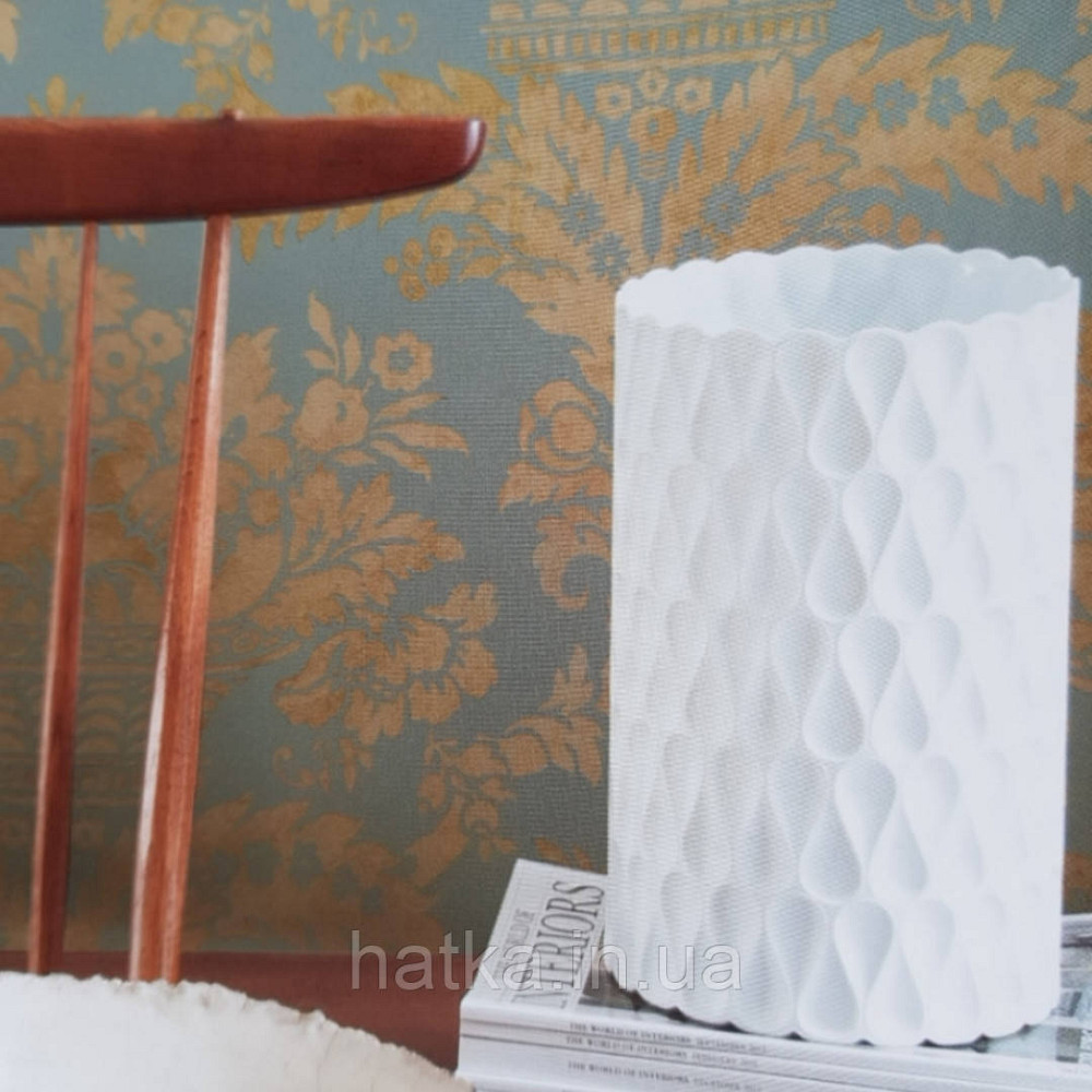 Шпалери вінілові на флізелін Sirpi Alta gamma Sempre 3 вензелі великі структурні золотисті на бірюзовому тлі Київ - фото 4