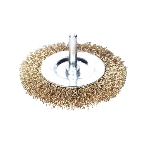 Щітка диск d100мм хвостовик d 6мм дротяна латунна для дрилі SIGMA Житомир - изображение 1