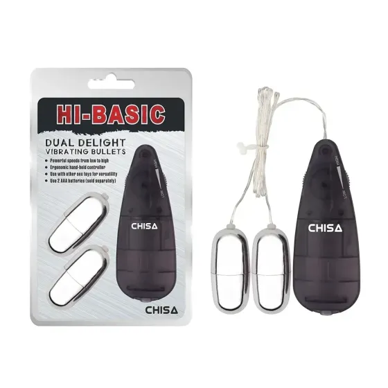 Виброяйца с пультом Chisa Hi-Basic Dual Delight Vibrating Bullets, серебристые Sex Aura Киев