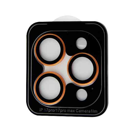 Захисне скло-камеру iPhone 17 Pro Max рамка метал (жовтогарячий) Одеса