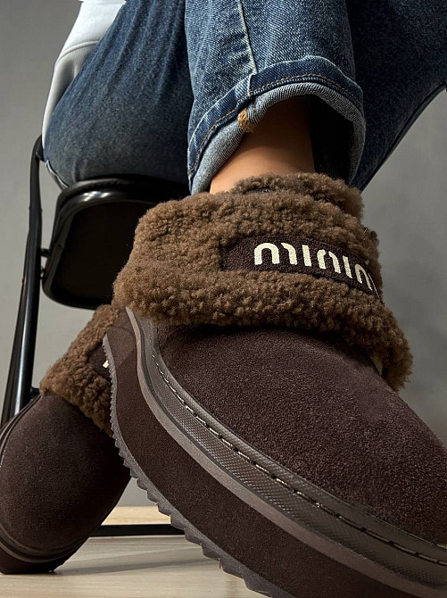 Черевики жіночі Hengji 88-6 на хутрі з липучкою замшеві коричневі, 40, 25 см Київ - фото 19