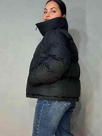 Куртка женская Haiziyuan 2603 оверсайз пуффер с воротником-стойкой черная, черный, L Киев