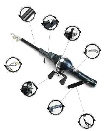 Удочка спиннинг складная телескопическая / Мини спиннинг для рыбалки Коломия