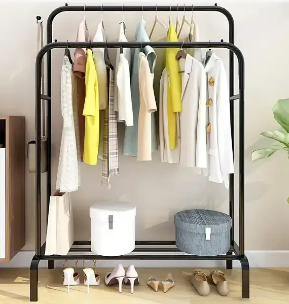 Двойная стойка для одежды черного цвета Double floor Hanger Коломия - фото 6