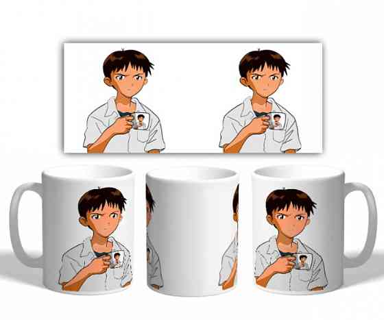 Чашка Аниме. Евангелион. Синдзи Икари с кружкой Винница