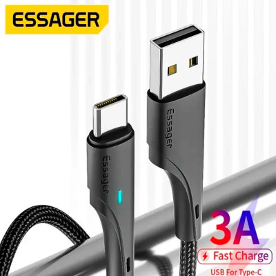 Дата кабель USB 2.0 AM to USB-C 0.25m black Essager (EXCT-LSB01) Винница - изображение 9