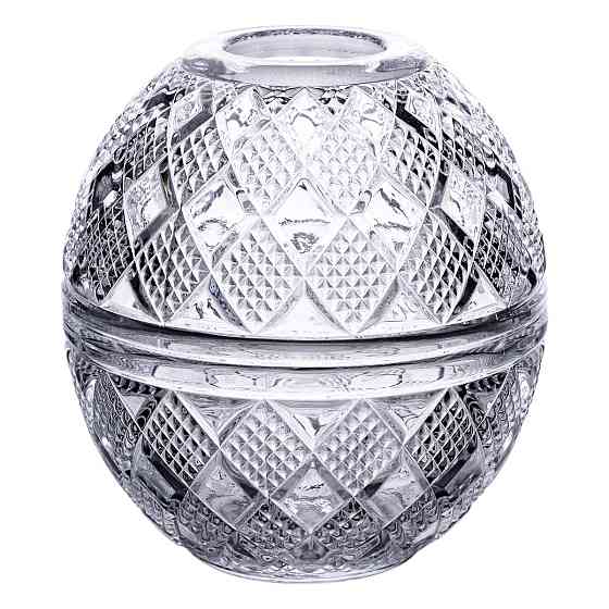 Серветниця на стіл кухонна Ø15 см серветниця скляна кругла кругла у формі яйця HP-4-110 Коломия