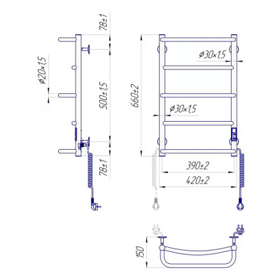 Сушарка для рушників MARIO Люкс НР-І (2.3.0313.10.P) Вінниця - фото 5