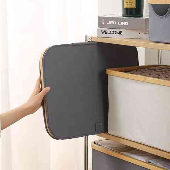 Комплект корзин для белья, складные, бамбуковые, с ручками, бежевые, тканевые Каменец-Подольский