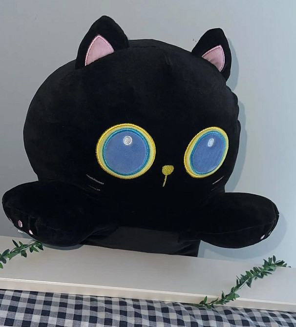 Детская игрушка Кот Батон Темная Ночь 80см, забавная мягкая подушка-объятия, Черный Киев - изображение 6