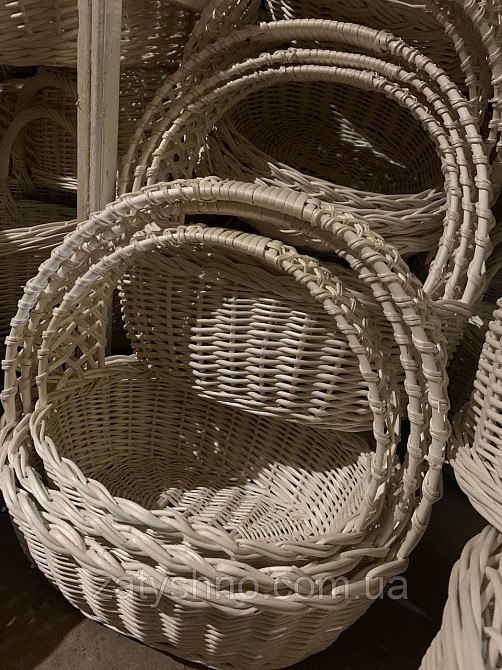 Кошики плетені білі, набір 3 шт Київ - фото 3