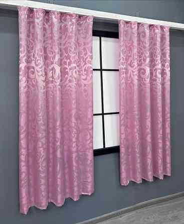 Комплект коротких штор VR-Textil Жакард Вензель № 476ш Рожевий 130х170 см 2 шт (35-0202) Київ