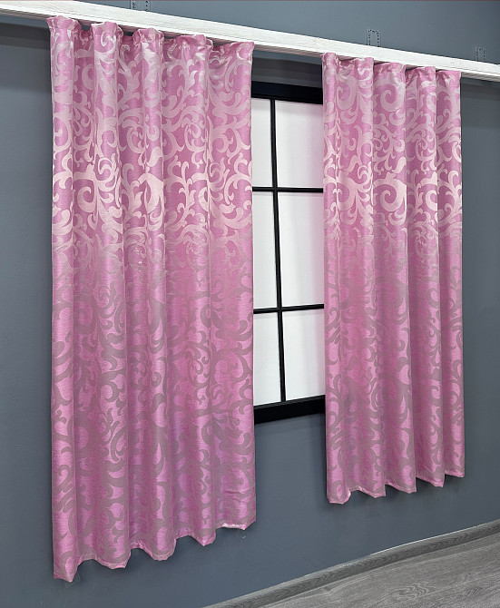 Комплект коротких штор VR-Textil Жакард Вензель № 476ш Рожевий 130х170 см 2 шт (35-0202) Київ - фото 3