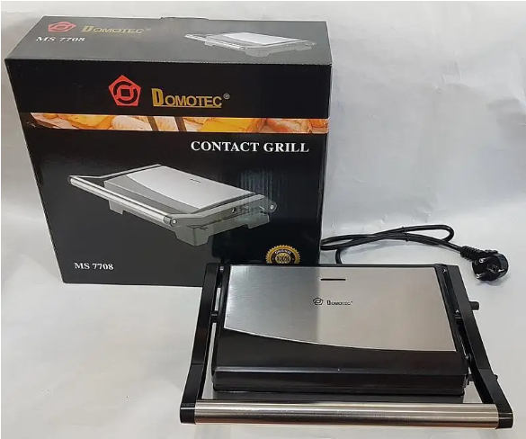 Гриль DOMOTEC MS-7708, 1000 Вт, контактний, антипригарне покриття, розмір 23х14 см, ідеальний для до Київ - фото 10