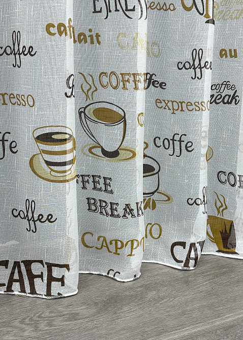 Тюль VR-Textil 1792т Льон Молочний з коричневим 250х270 см (42-0941) Київ - фото 8