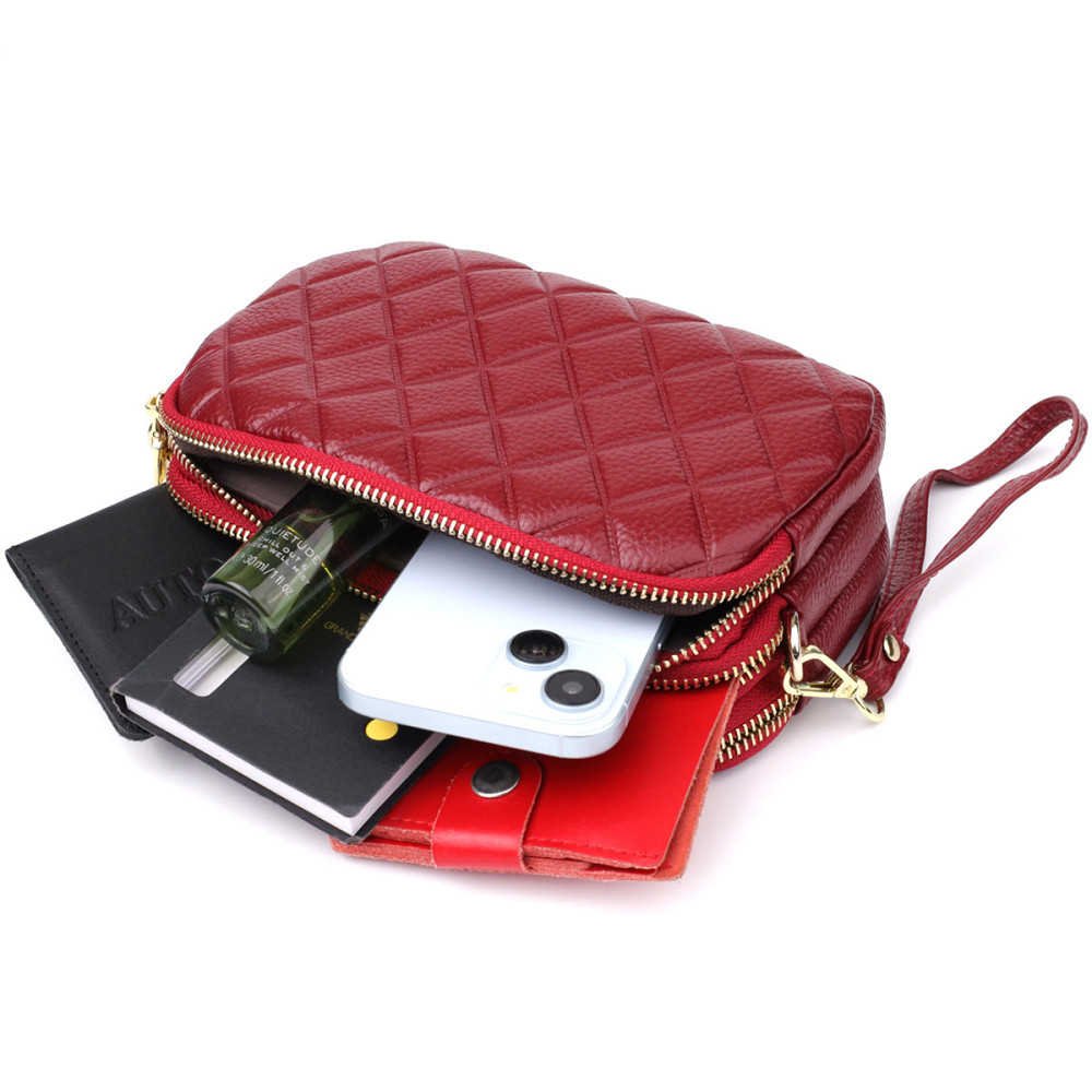 Сумка на три відділення для жінок з натуральної шкіри Vintage 22889 Київ - фото 8