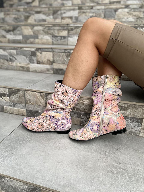 Nivelle Напівчоботи жіночі NIVELLE примула пудра шкіра натуральна висота 21 см обхват 32-34 см Коломыя - изображение 6