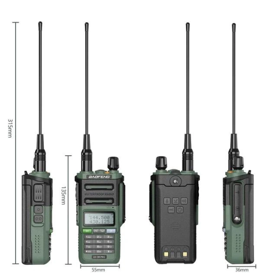 Радіостанція рація Baofeng UV-9R Pro 8W водонепроникна IP68 Type-C батарея 1800 мА·год (Зелений) Вінниця