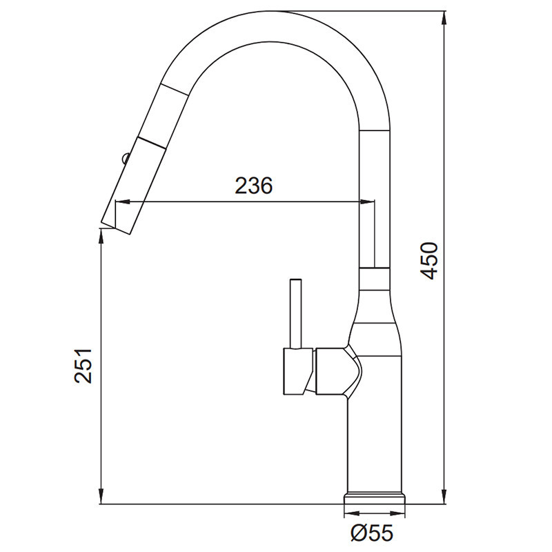 Кухонний змішувач Koer KI-70004-12 з висувним виливом з нержавіючої сталі (KR5004) Харків - фото 8