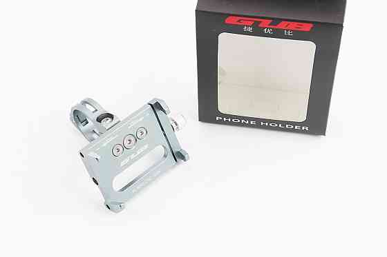 Тримач телефону на кермо алюмінієвий, ширина 50-100мм регульована, сірий G-85 Київ