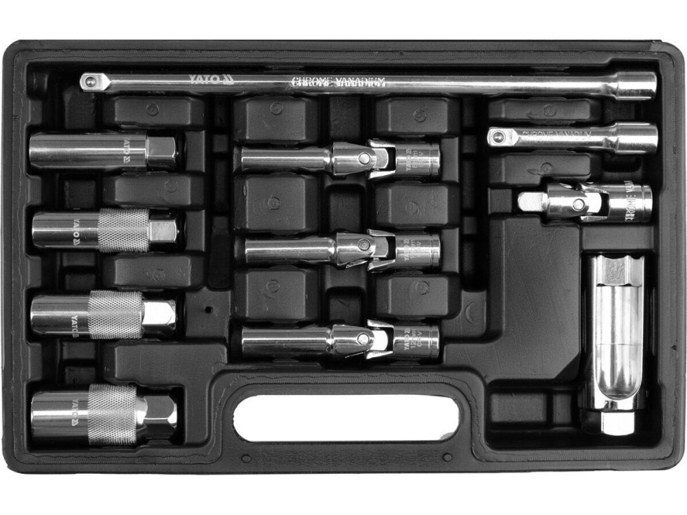Набір ключів до свічок розжарювання, запалювання і лямбда-зонду YATO з квадратами 3/8",11 елем. [10] Одеса - фото 1