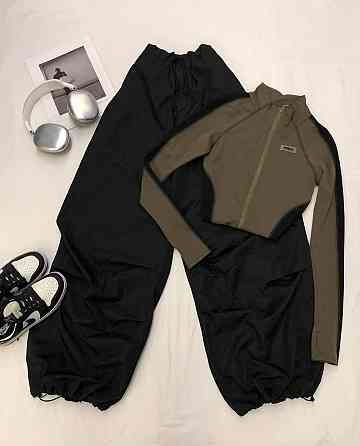 Жіночий стильний костюм-двійка: лонгслів + штани карго 46/48 Одеса