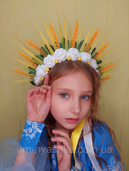 Віночок з колосками та стрічками Обідок обруч з квітами "Колоски" Кривий Ріг - фото 4