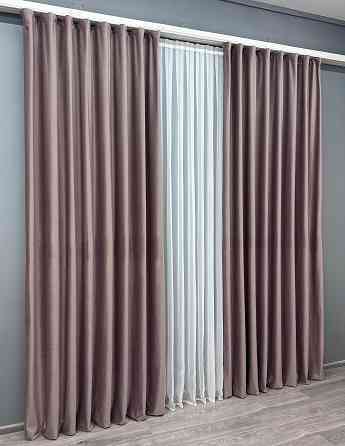 Комплект готових штор VR-Textil Оксамит (бархат) № 1556ш Пудровий 150х270 см 2 шт (33-0513) Київ