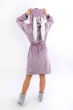 Халат с ушками для подростков теплый, сиреневый 152 Киев