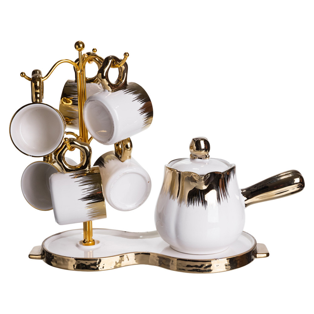 Yiwu Кавовий сервіз на підставці з туркою 450 (мл) 6 чашок по 90 (мл) подарунковий набір чашок Коломия - фото 2