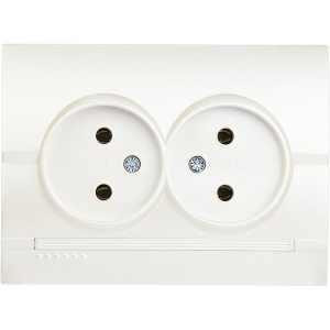 DERIY перлинно-білий металік Розетка внутрішня 2-а без заземлення Лезард Житомир - изображение 1